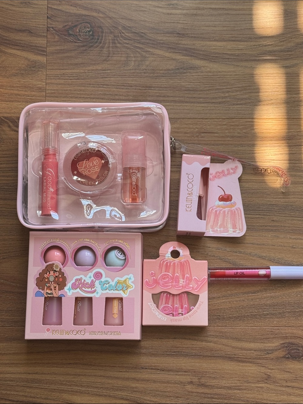 Kevin & Coco Beauty Bundle | Lip Gloss Set, Lip Mask, Blush, Cosmetic Bag + Lip
